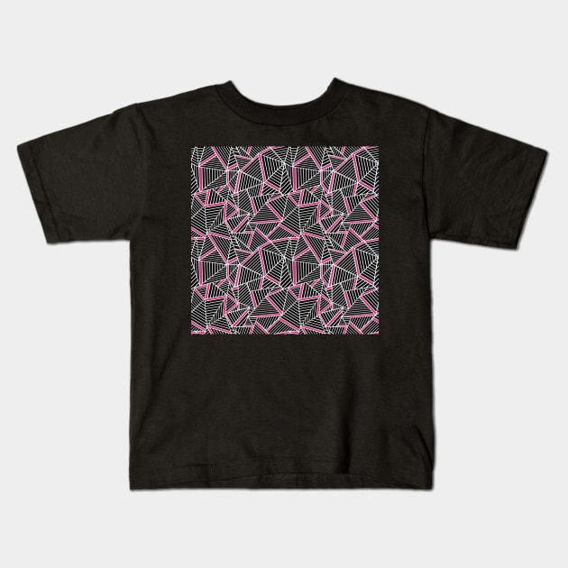 Abstract Lines With Pink Kids T-Shirt by ProjectM